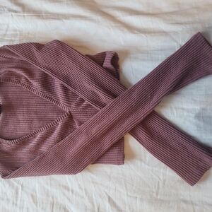Wild Fable Pink V-Neck Ribbed Top